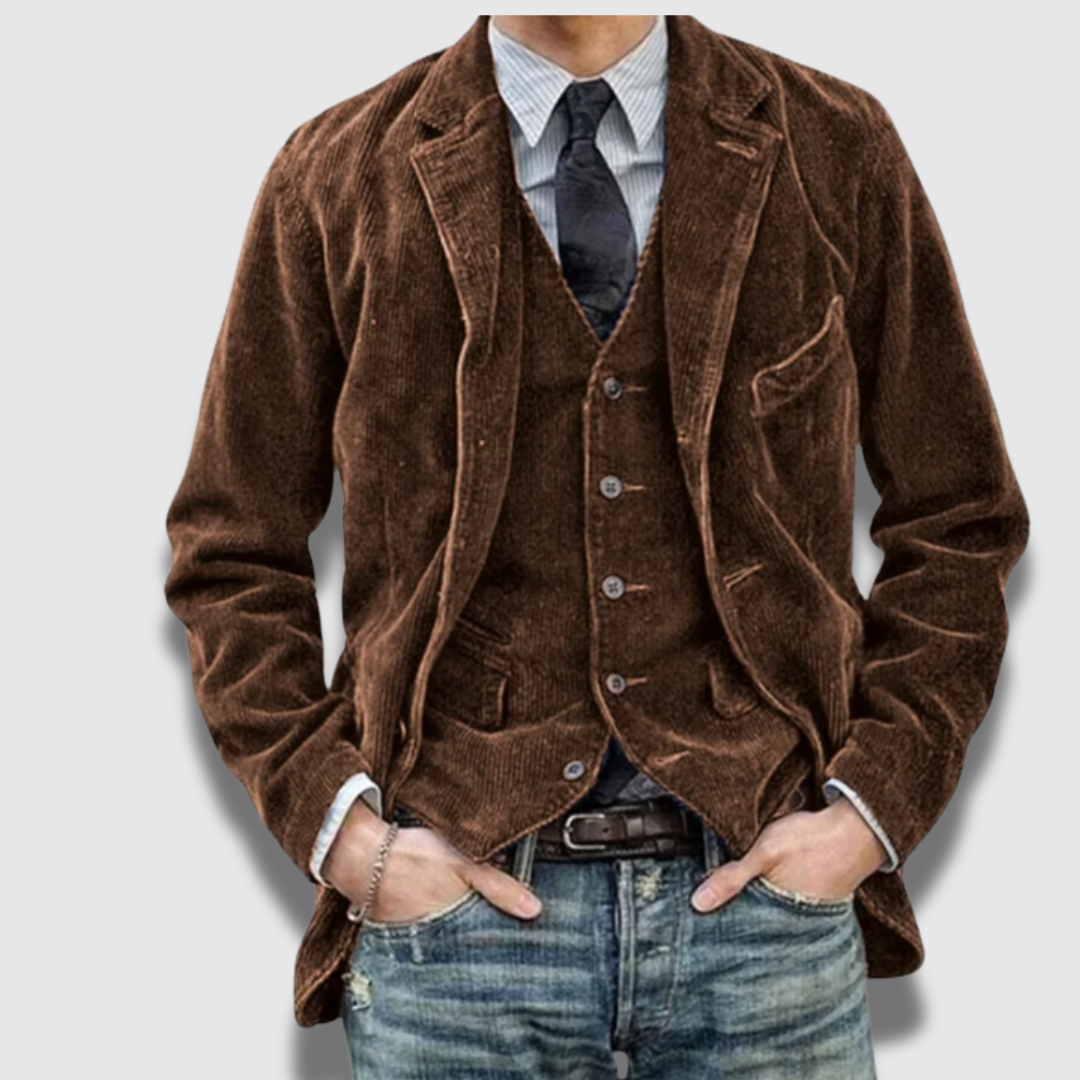 Set di gilet Blazer Vintage sartoriali classici Premium da uomo