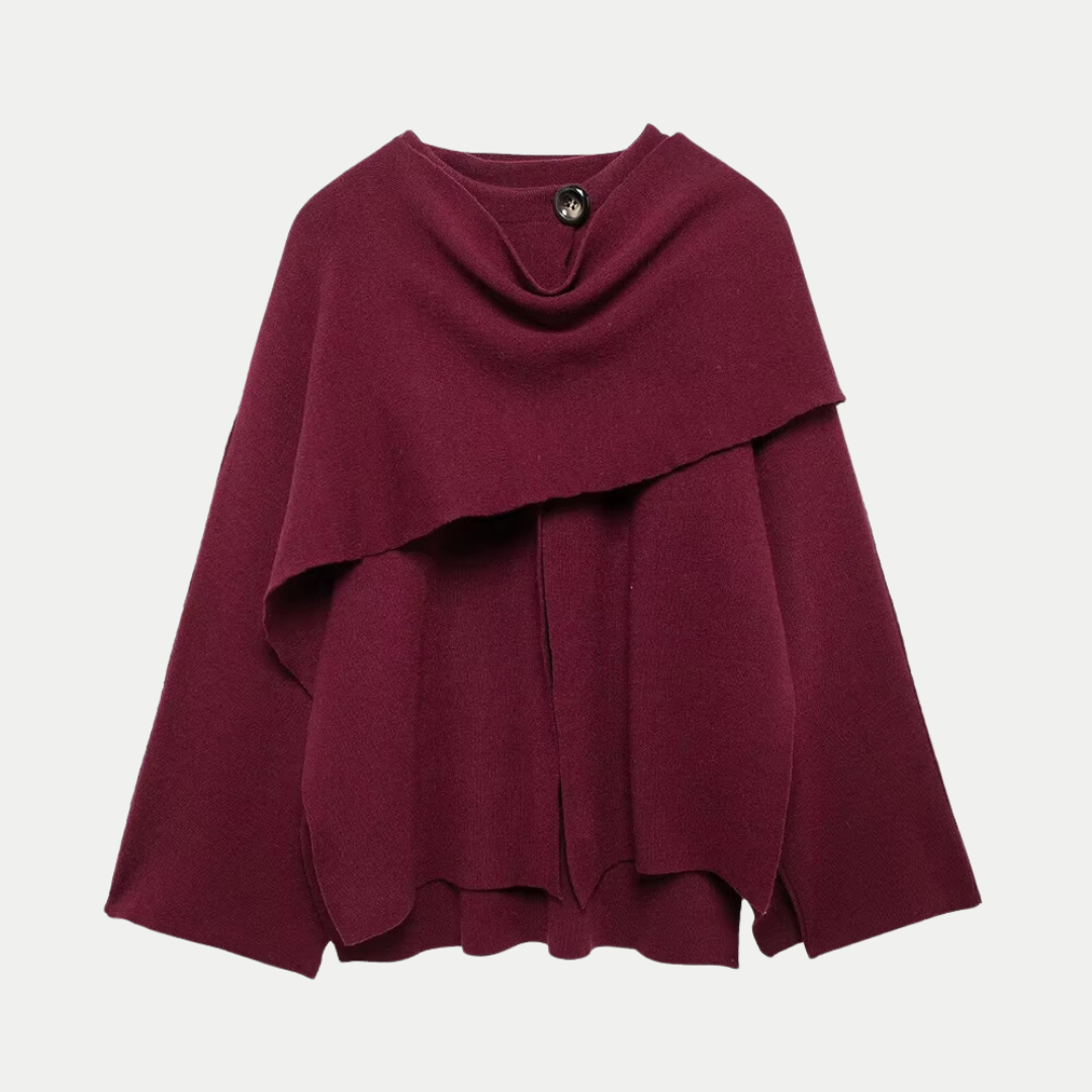 Cappotto in maglia con orlo spaccato dal design moderno per donna