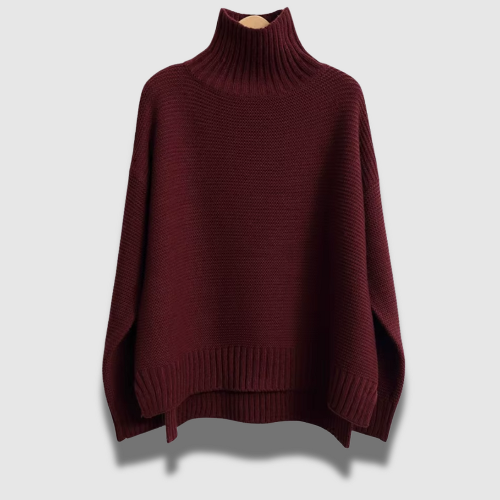 Maglione invernale Hygge da donna a collo alto e allentato