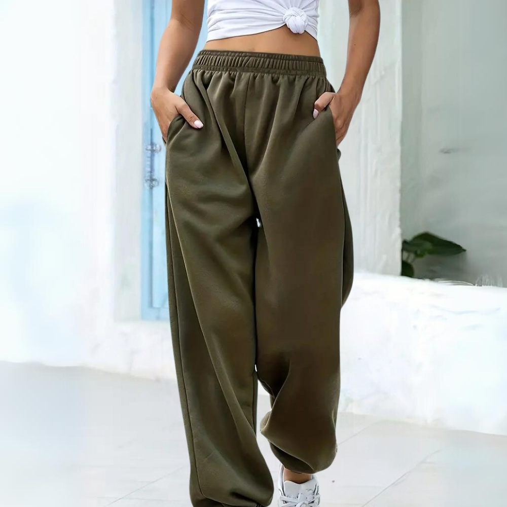 Pantaloni della tuta larghi e comodi da donna | Joggers casual a vita alta