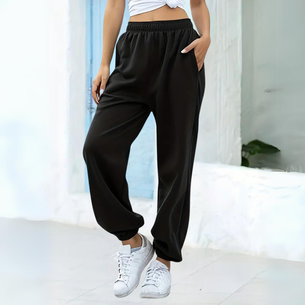Pantaloni della tuta larghi e comodi da donna | Joggers casual a vita alta