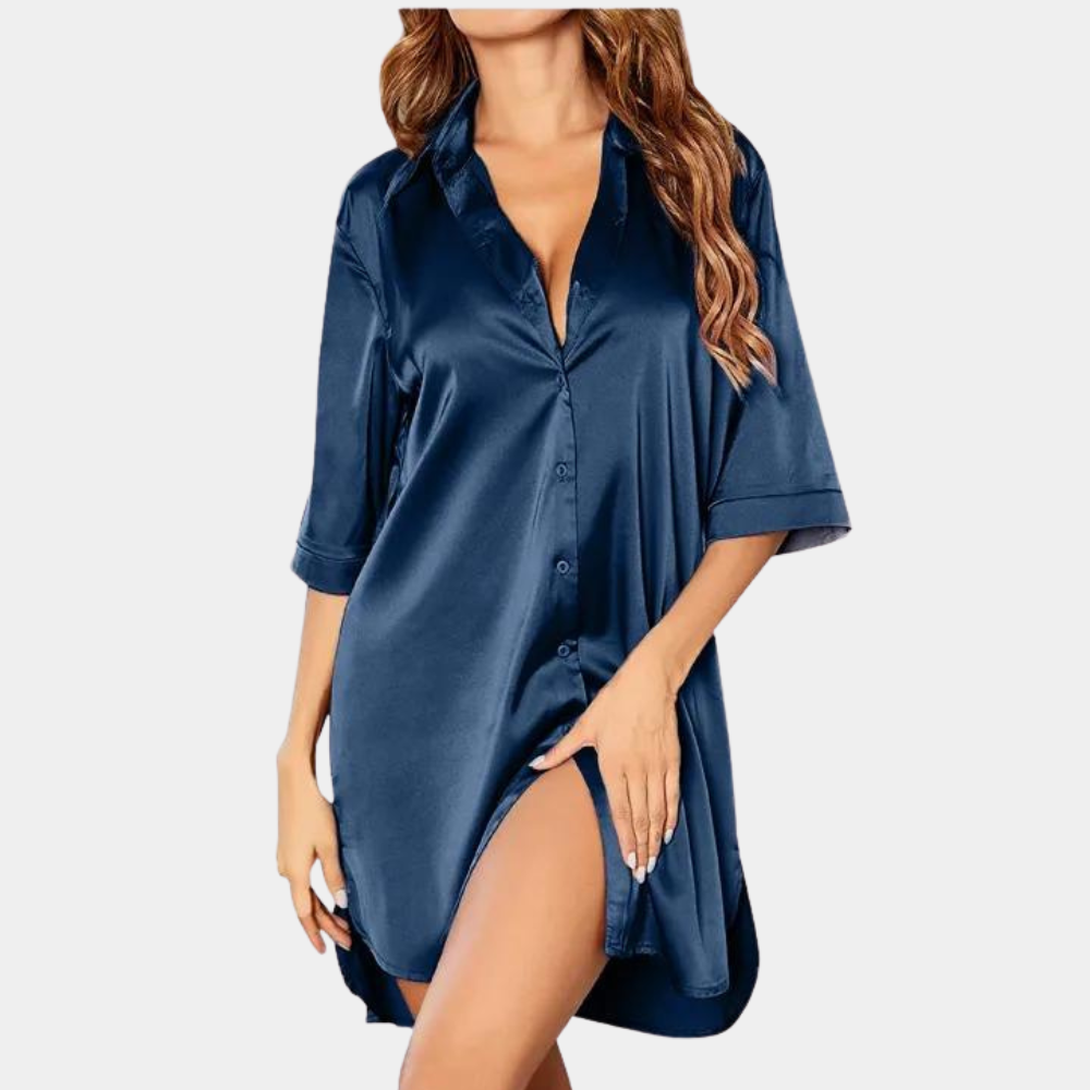 Donne lussuosa morbidezza confortevole camicia da notte