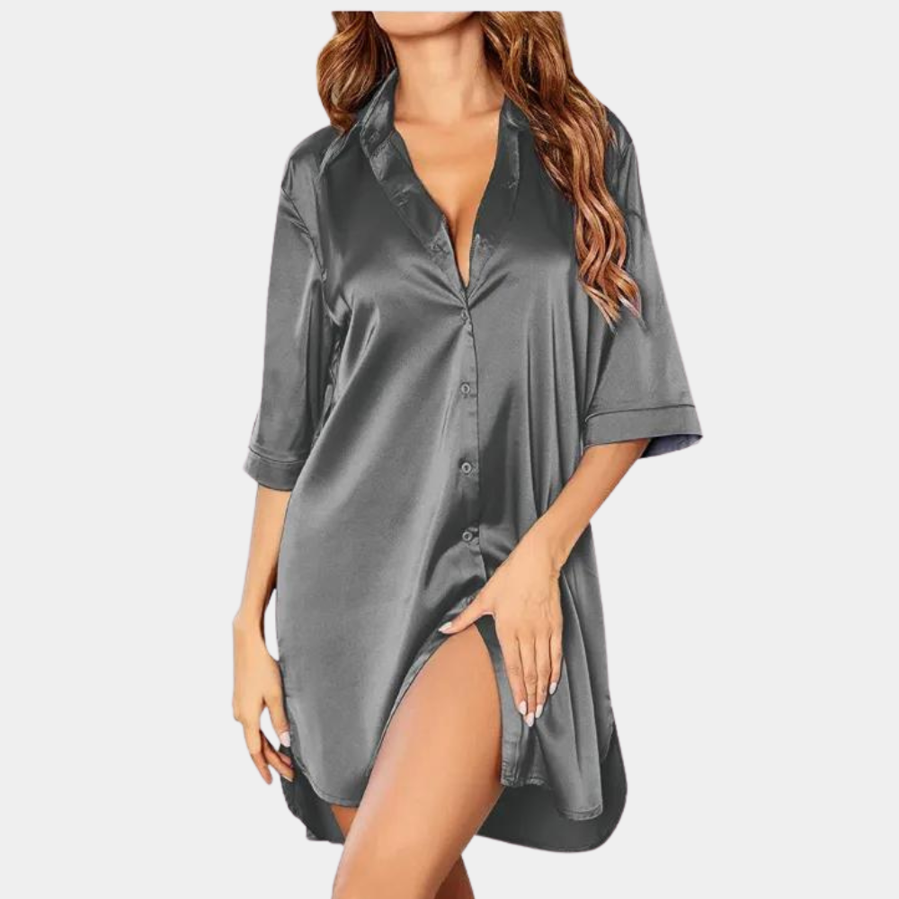 Donne lussuosa morbidezza confortevole camicia da notte