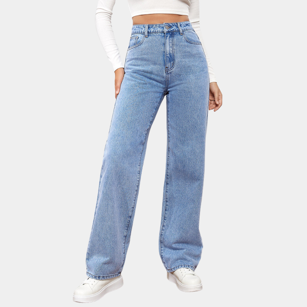 Jeans casual a vita alta di tendenza da donna