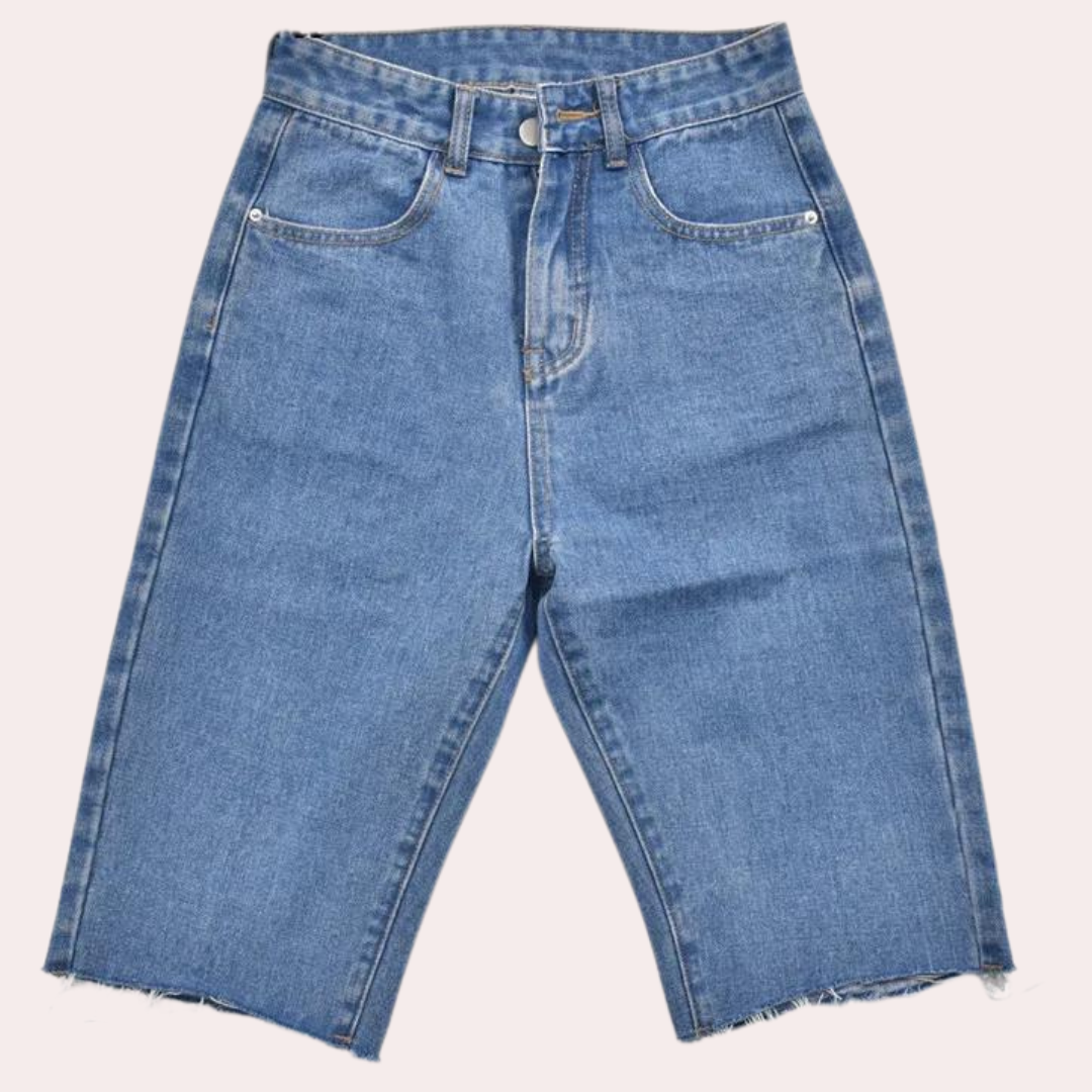 Pantaloncini in denim a vita alta da donna
