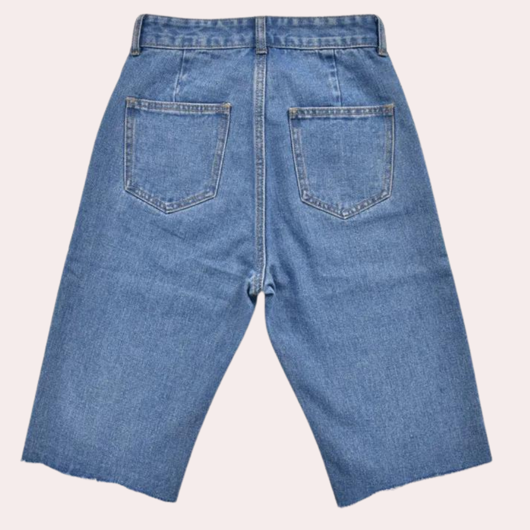 Pantaloncini in denim a vita alta da donna