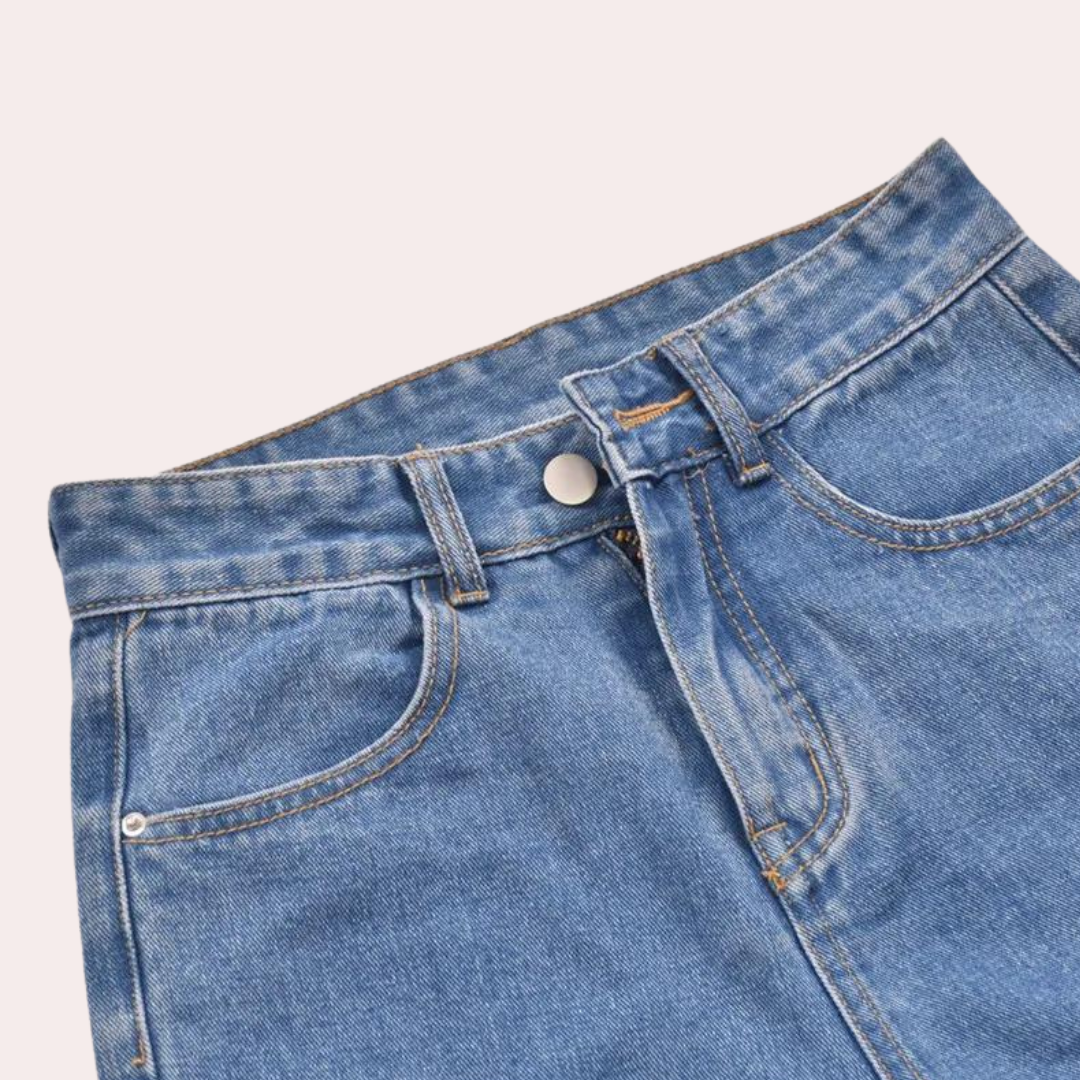 Pantaloncini in denim a vita alta da donna