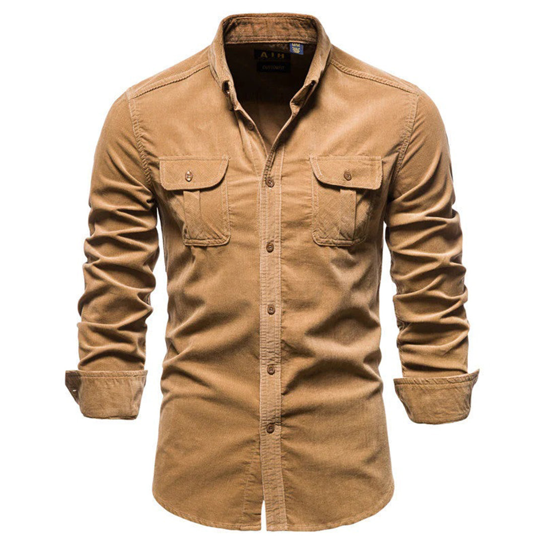 Camicia estiva in velluto a coste da uomo