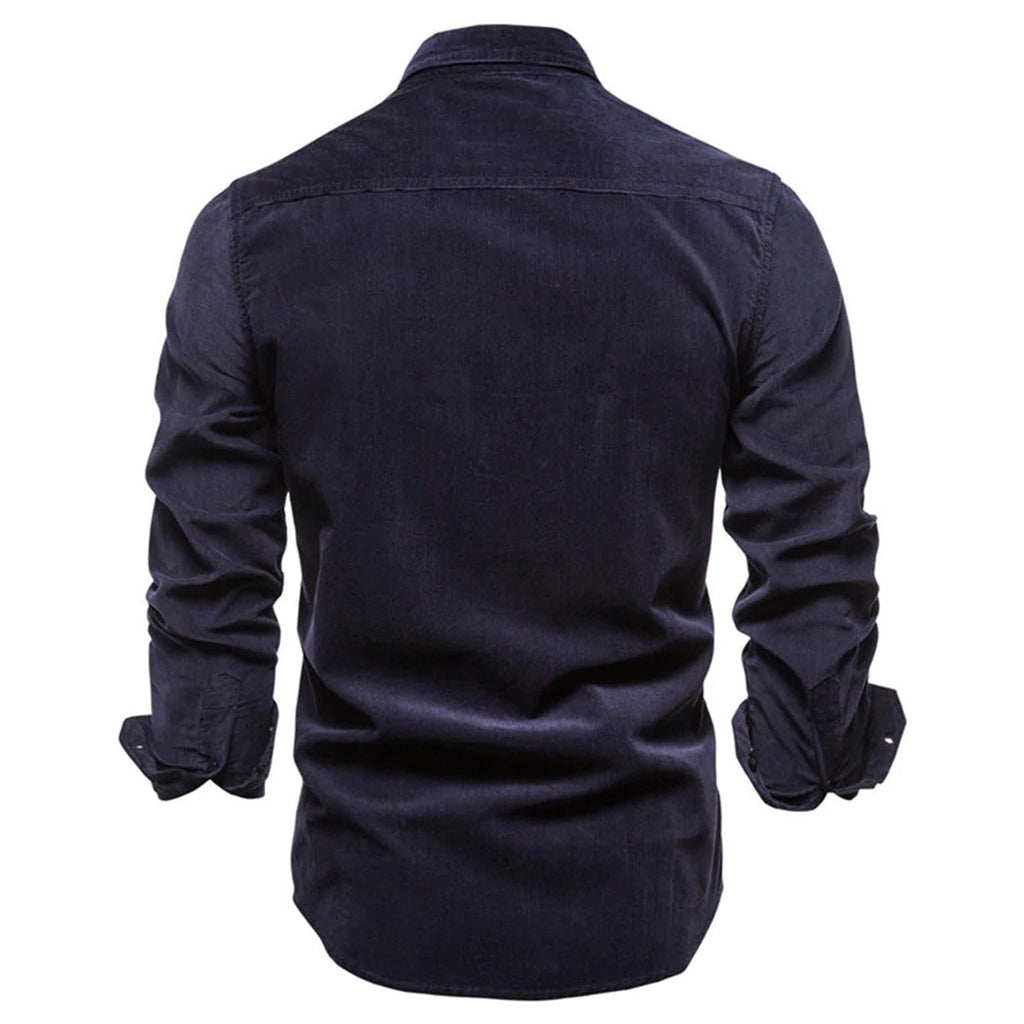 Camicia estiva in velluto a coste da uomo