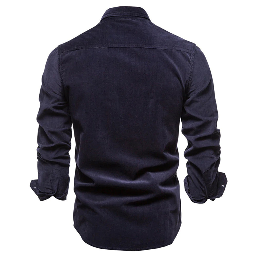 Camicia estiva in velluto a coste da uomo