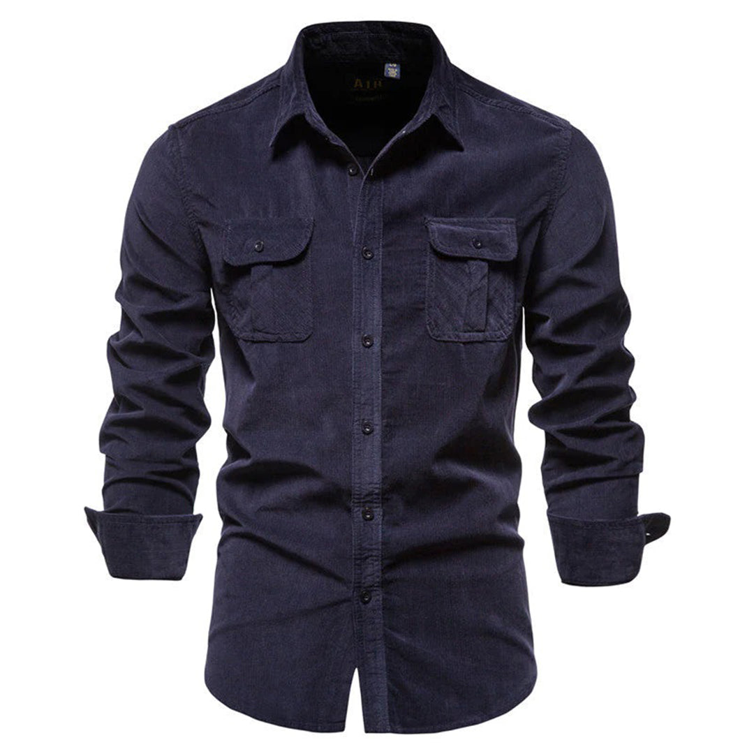 Camicia estiva in velluto a coste da uomo