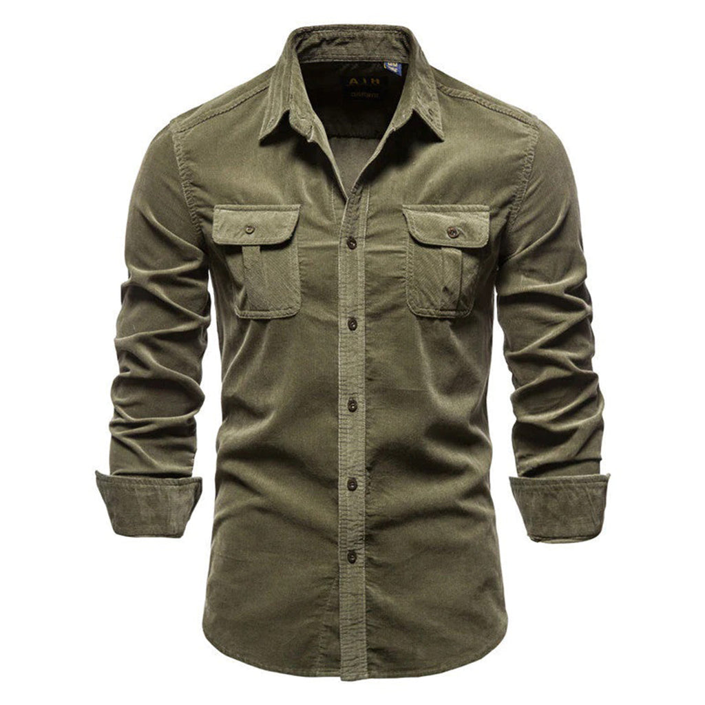 Camicia estiva in velluto a coste da uomo