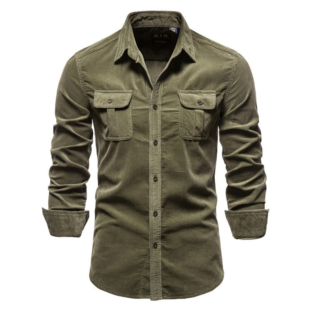 Camicia estiva in velluto a coste da uomo