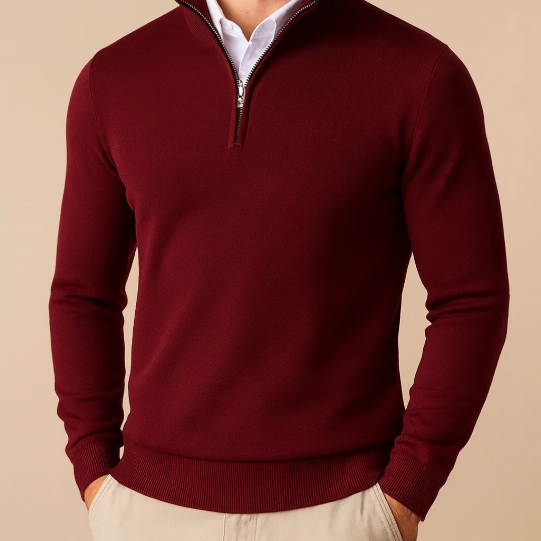 Maglione da uomo con cerniera a un quarto