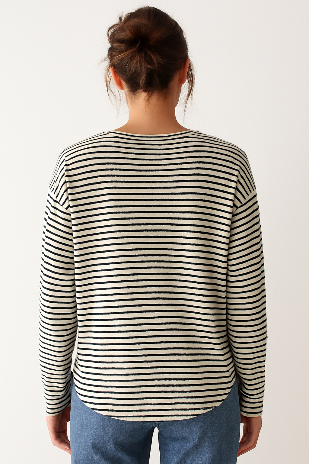 T-shirt a maniche lunghe a righe da donna - Top casual e comodo per tutti i giorni