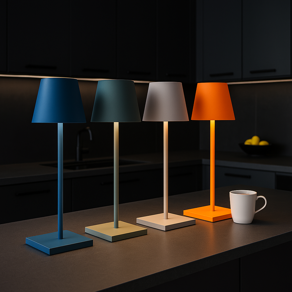 Lampada da tavolo moderna e contemporanea senza fili - Lampada LED ricaricabile senza fili per ufficio, camera da letto, soggiorno o ristorante, con elegante design minimalista