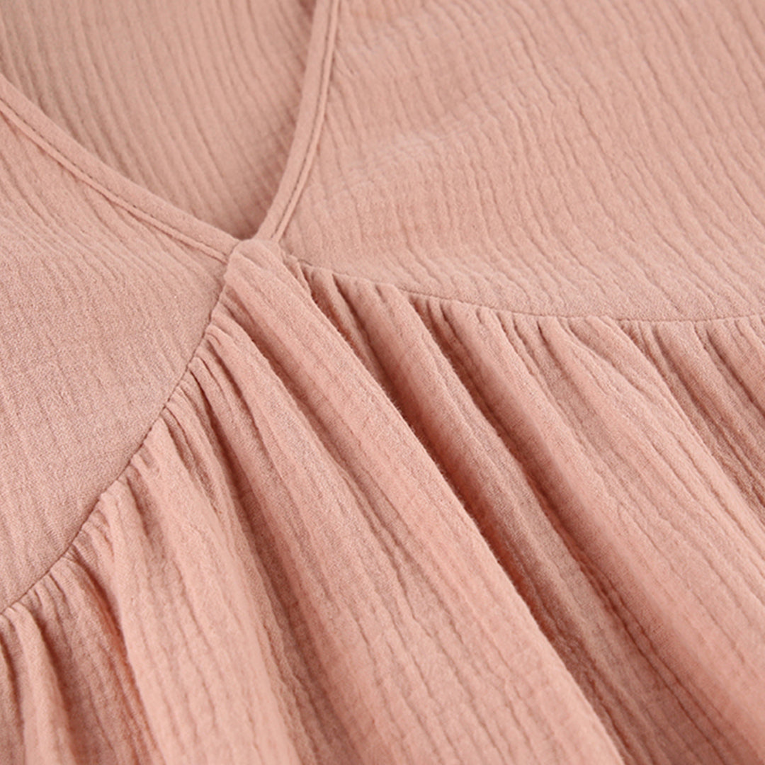 Abito midi casual da donna – Abito ampio con scollo a V