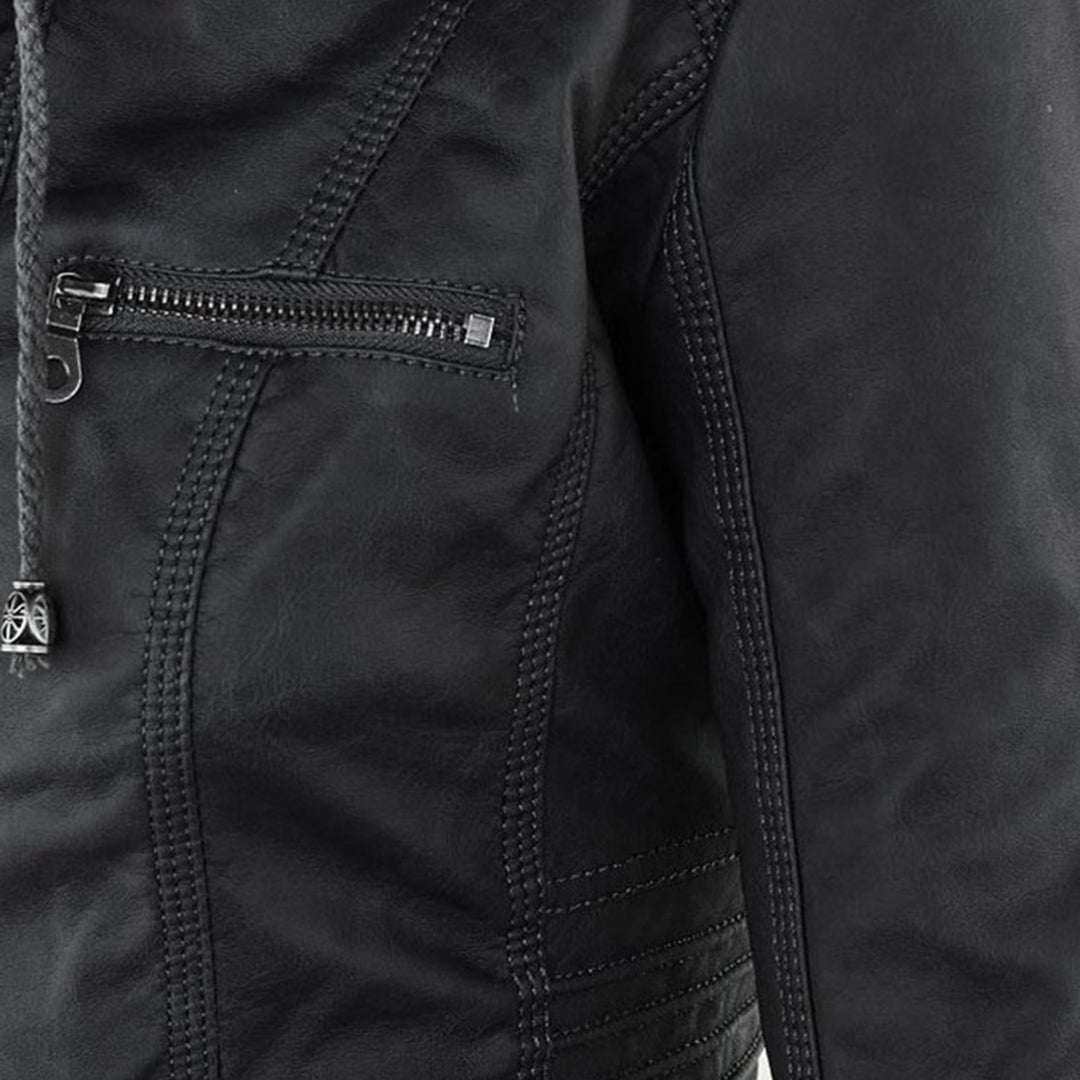 Giacca impermeabile con cerniera e cappuccio da donna - Elegante e leggero cappotto antipioggia
