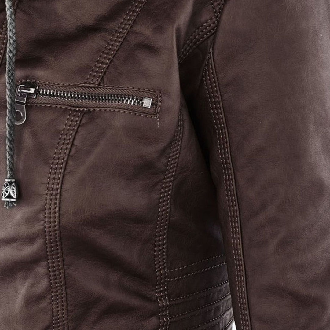 Giacca impermeabile con cerniera e cappuccio da donna - Elegante e leggero cappotto antipioggia