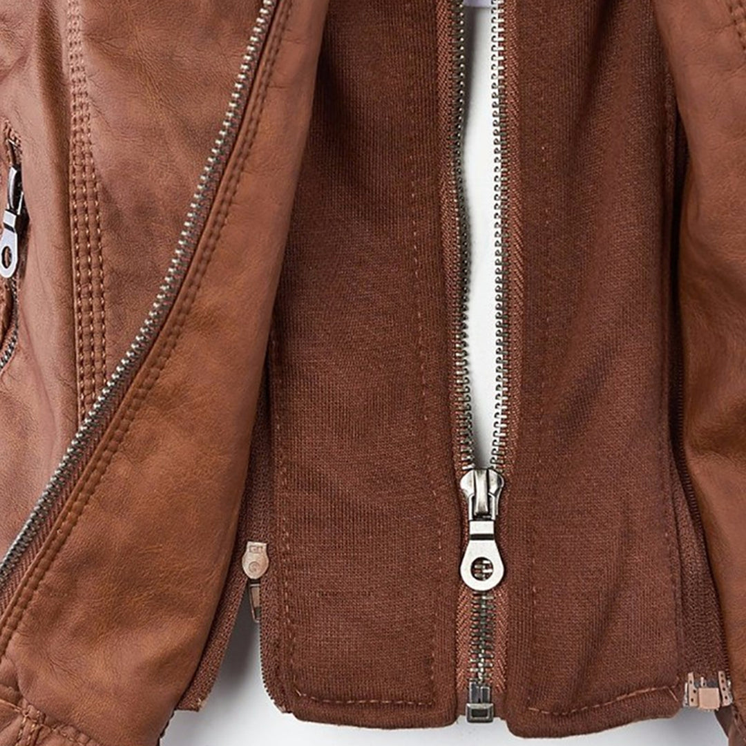 Giacca impermeabile con cerniera e cappuccio da donna - Elegante e leggero cappotto antipioggia