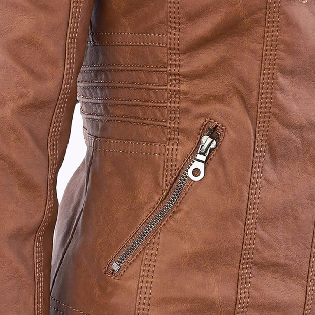 Giacca impermeabile con cerniera e cappuccio da donna - Elegante e leggero cappotto antipioggia