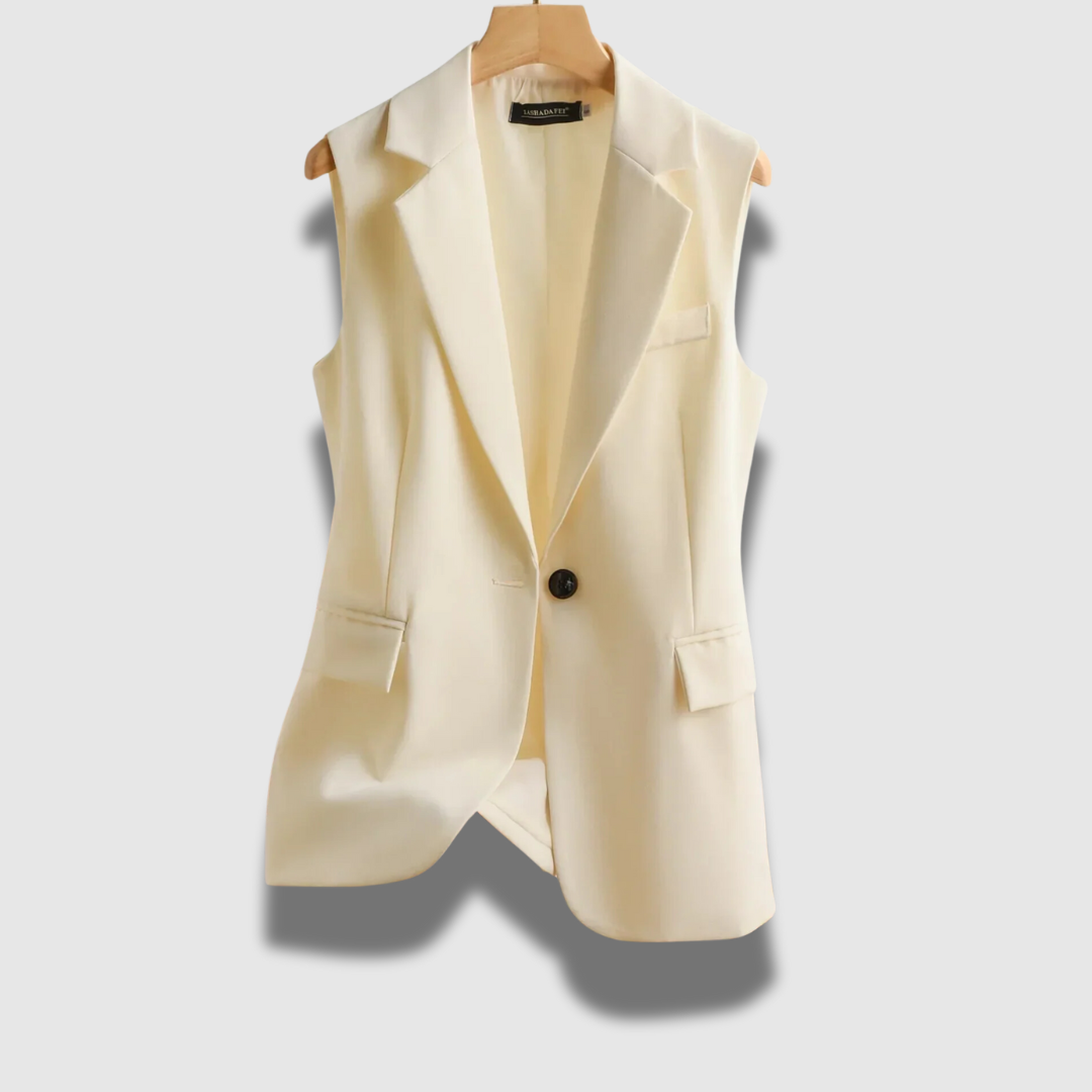 Gilet sartoriale da donna con bottoni e maniche alla moda