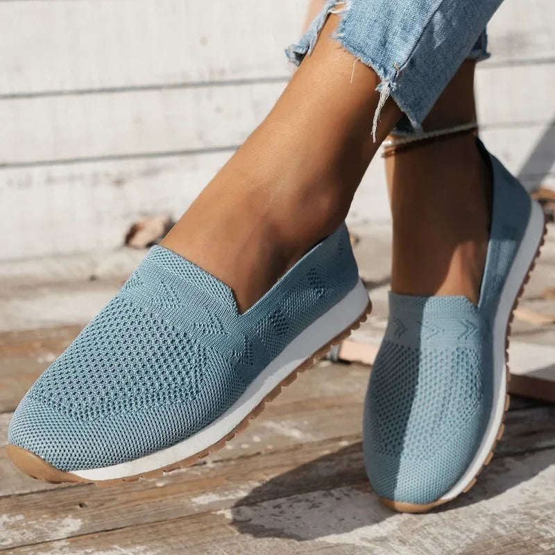 Mocassini ortopedici da donna in rete resistente - Scarpe da passeggio quotidiane traspiranti, leggere, comode e antiscivolo