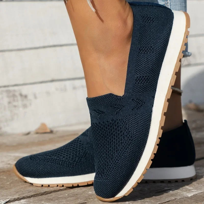 Mocassini ortopedici da donna in rete resistente - Scarpe da passeggio quotidiane traspiranti, leggere, comode e antiscivolo