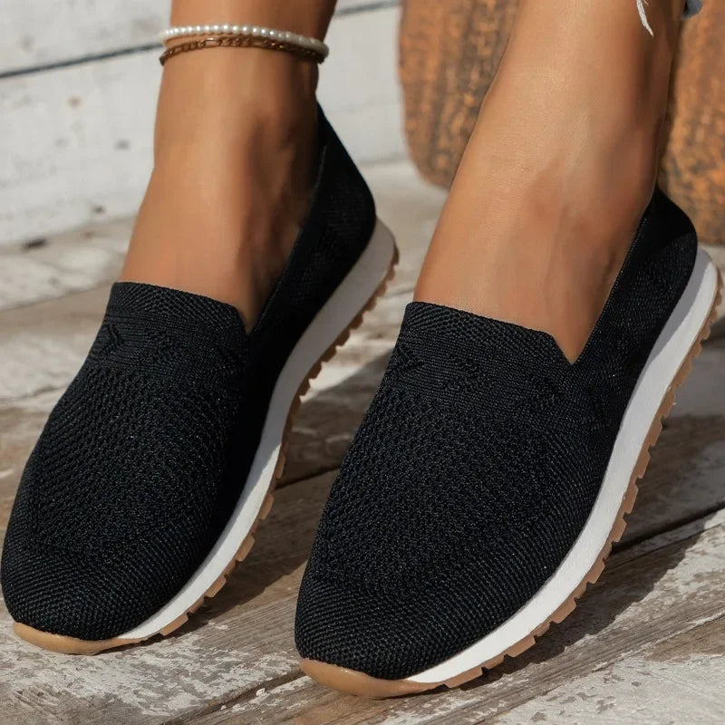 Mocassini ortopedici da donna in rete resistente - Scarpe da passeggio quotidiane traspiranti, leggere, comode e antiscivolo