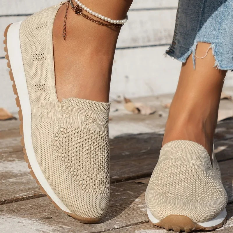 Mocassini ortopedici da donna in rete resistente - Scarpe da passeggio quotidiane traspiranti, leggere, comode e antiscivolo