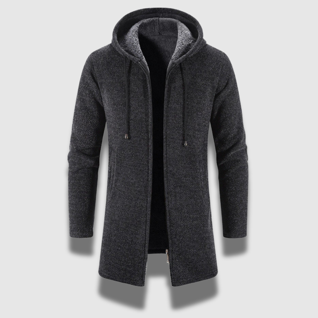 Giacca con cappuccio lunga da uomo Premium, confortevole e alla moda