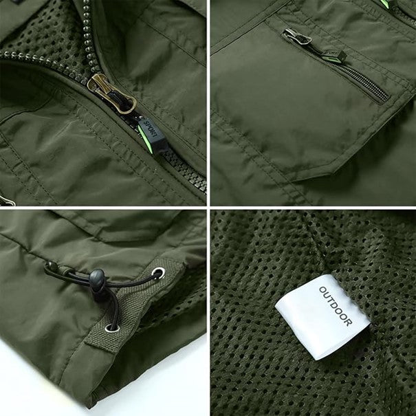 Gilet da trekking senza maniche da uomo con tasche in pile