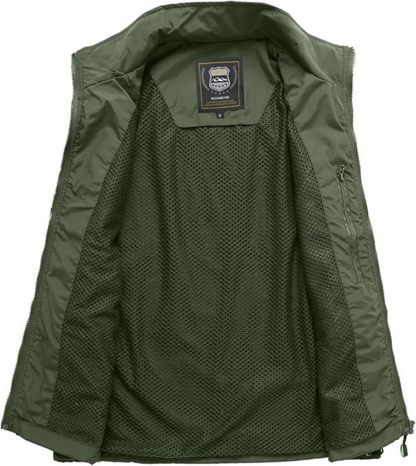 Gilet da trekking senza maniche da uomo con tasche in pile
