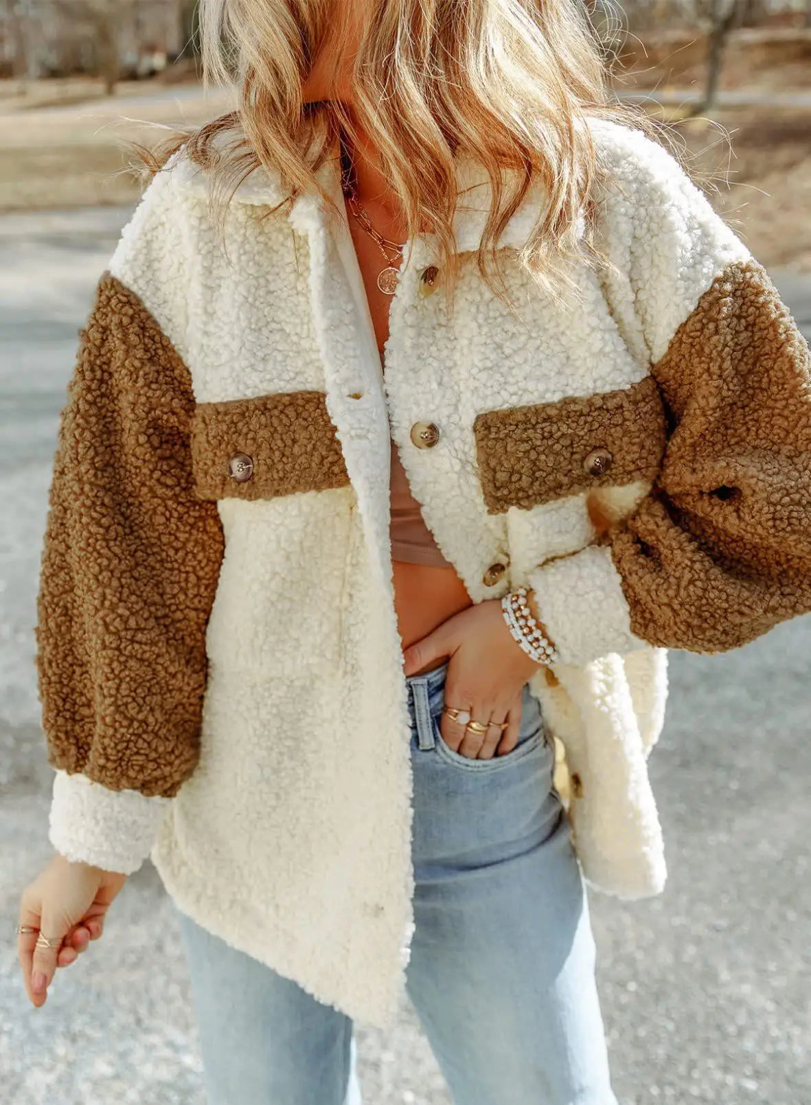 Giacca Sherpa contemporanea da donna - Collezione invernale