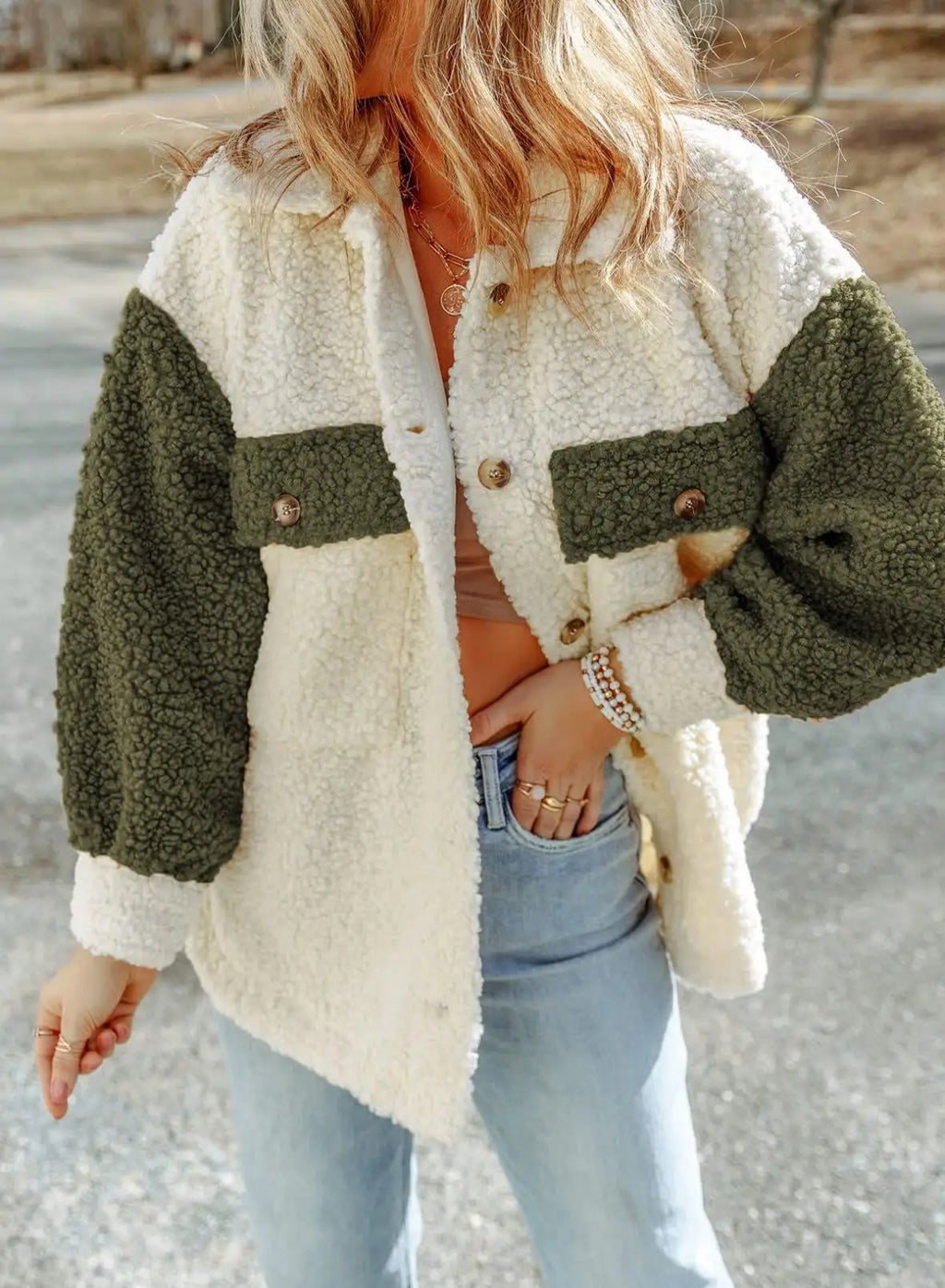 Giacca Sherpa contemporanea da donna - Collezione invernale