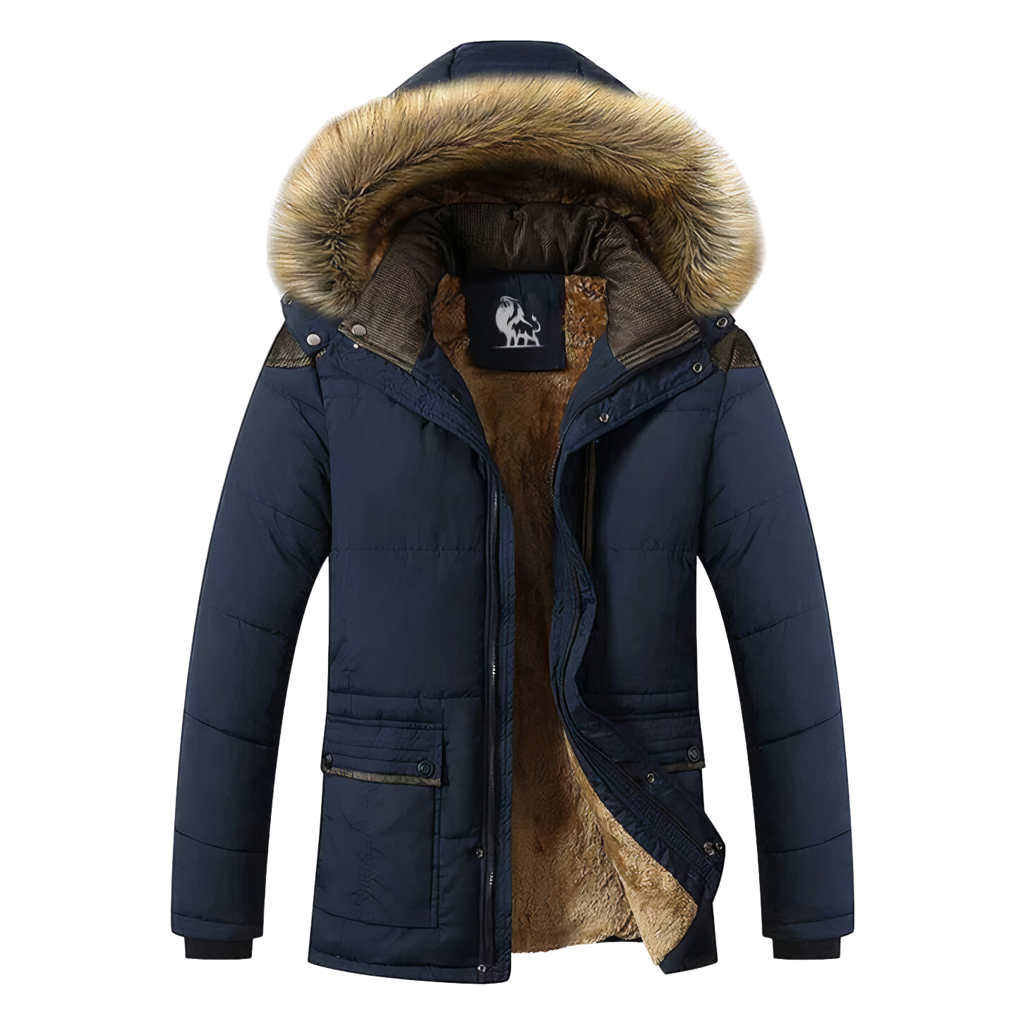 Parka da uomo con cappuccio rimovibile