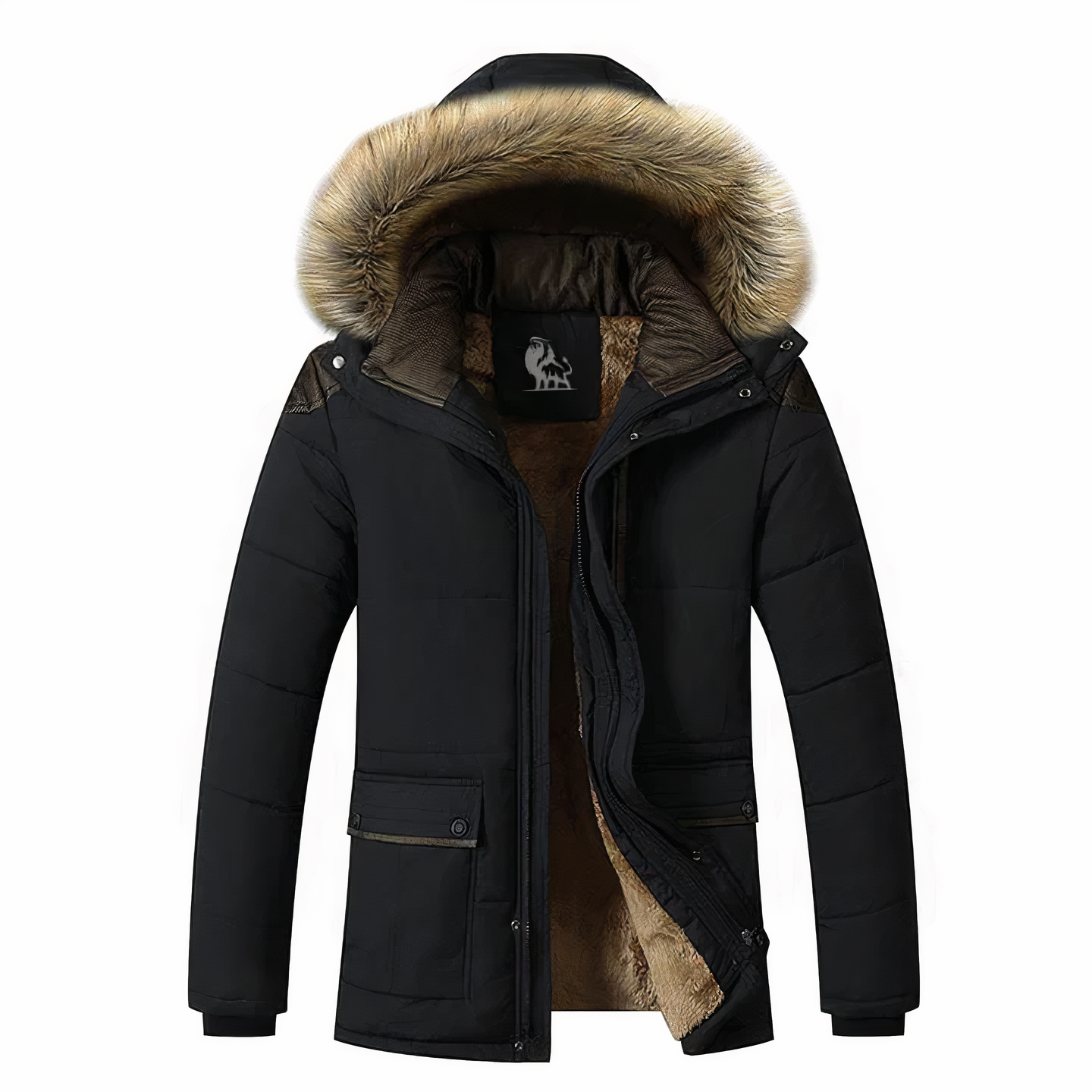 Parka da uomo con cappuccio rimovibile