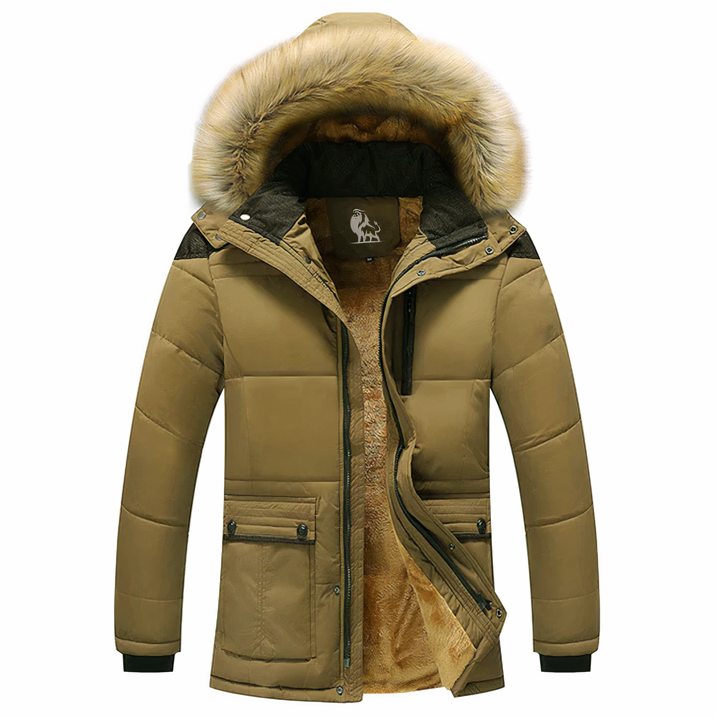 Parka da uomo con cappuccio rimovibile