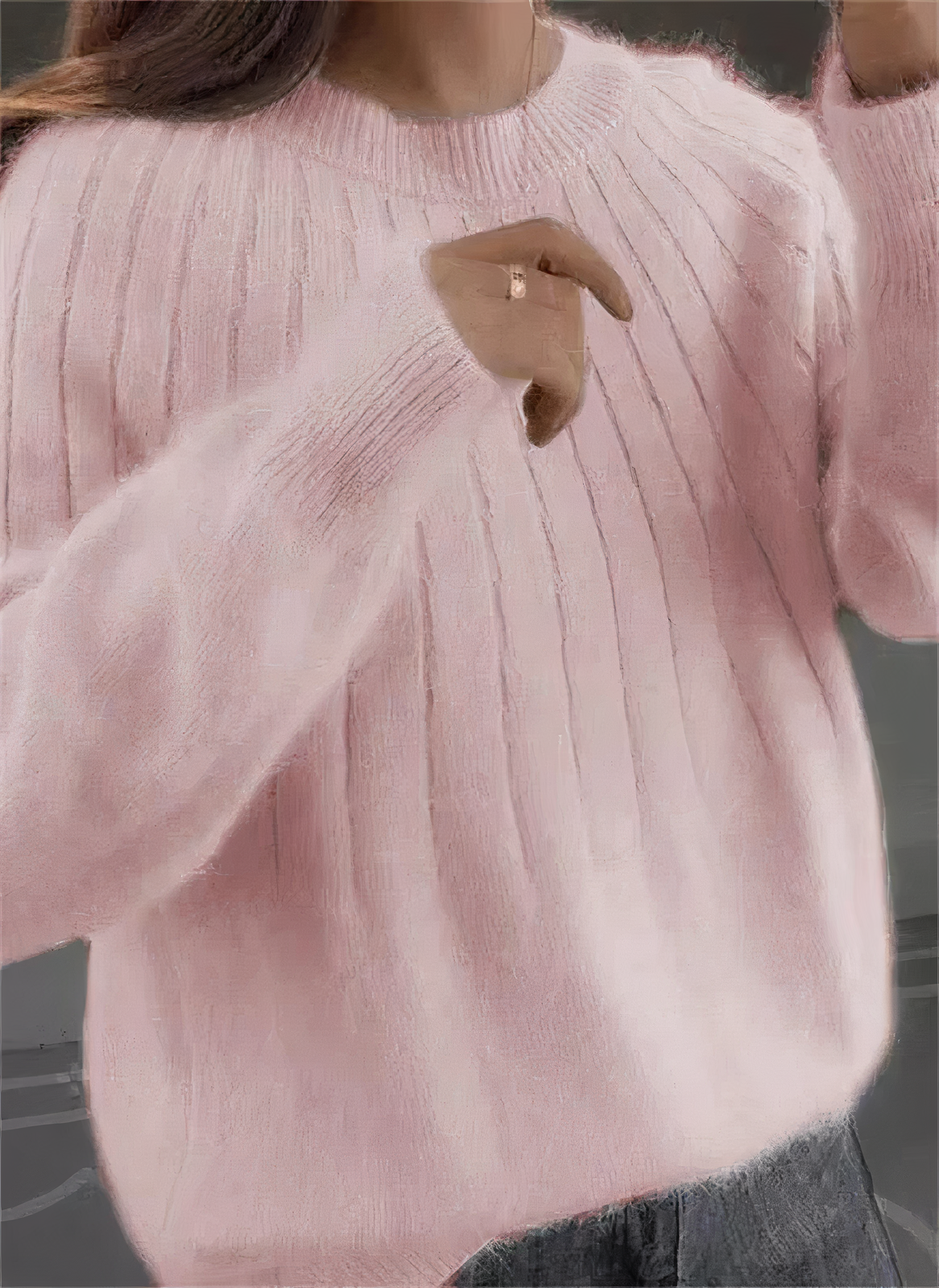 Maglione girocollo in maglia da donna - Eleganza invernale confortevole