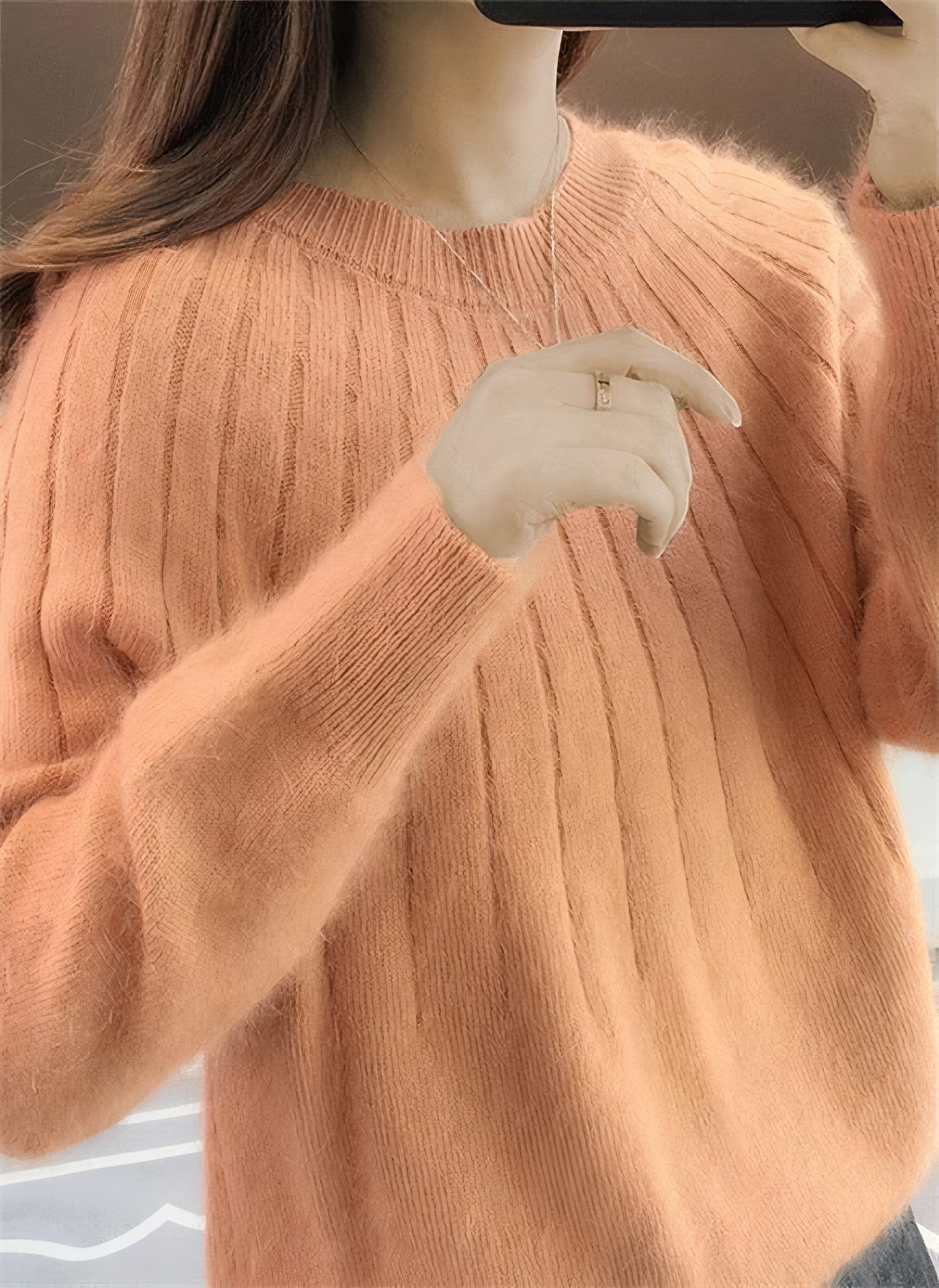 Maglione girocollo in maglia da donna - Eleganza invernale confortevole