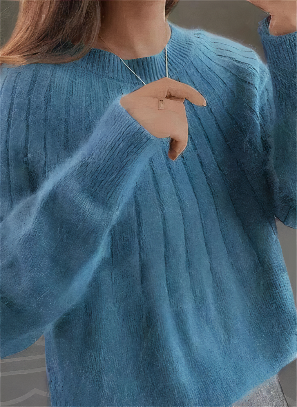 Maglione girocollo in maglia da donna - Eleganza invernale confortevole