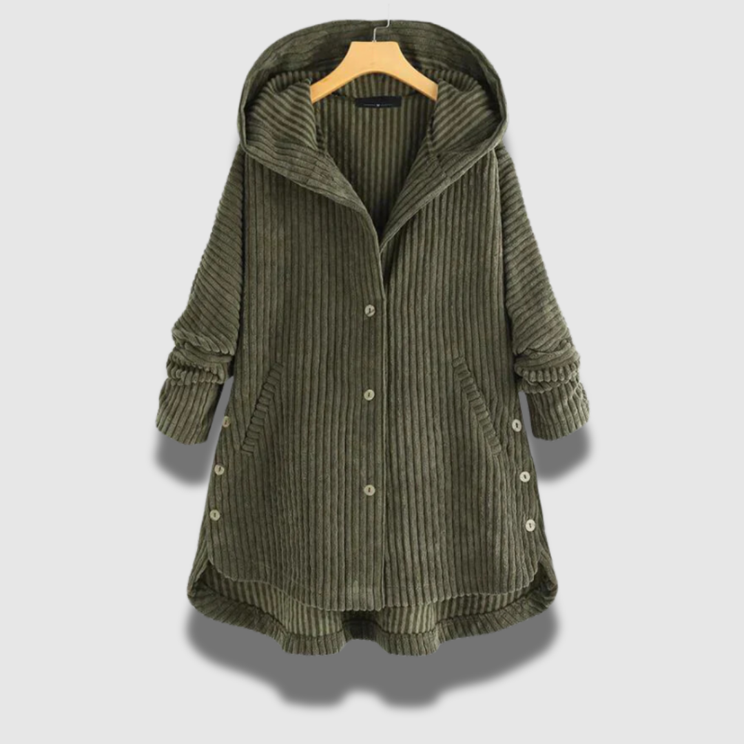 Giacca con cappuccio a coste Premium da donna