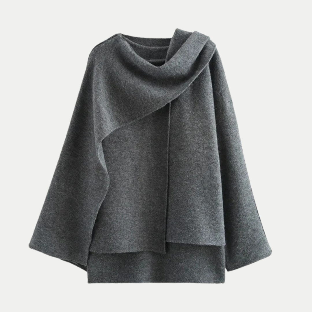 Cappotto in maglia con orlo spaccato dal design moderno per donna
