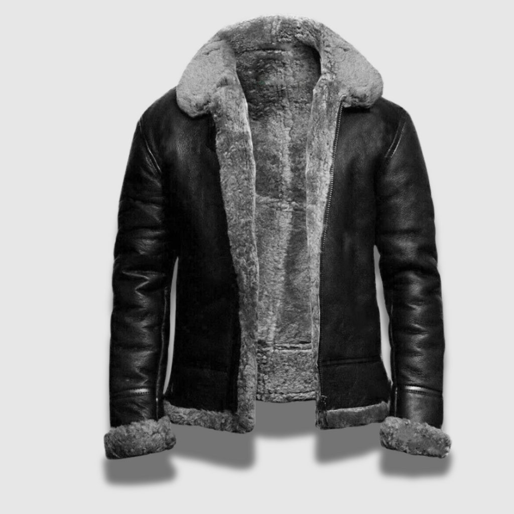 Giacca invernale in pelle Premium da uomo, calda e resistente