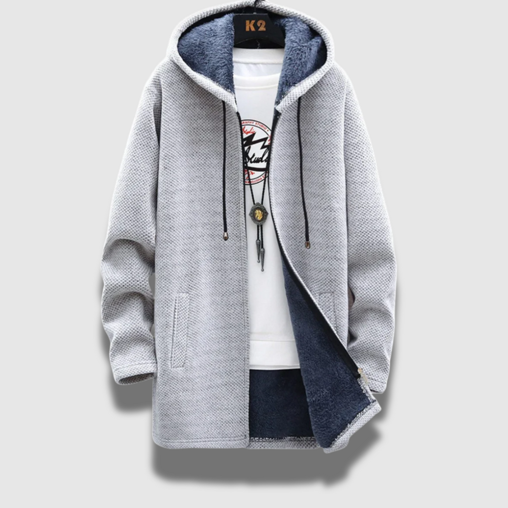 Premium herrejakke med hætte, behagelig og varm