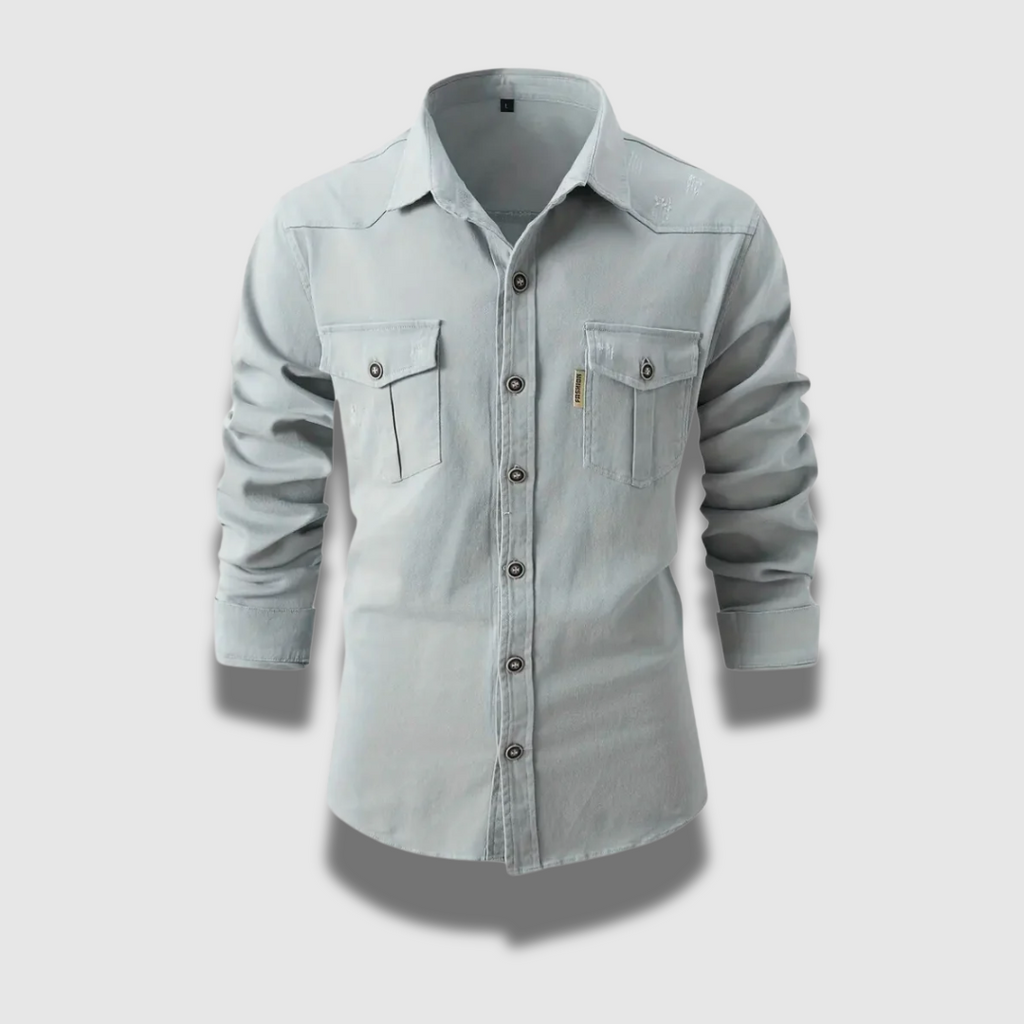 Camicia da uomo elegante e casual in stile operaio