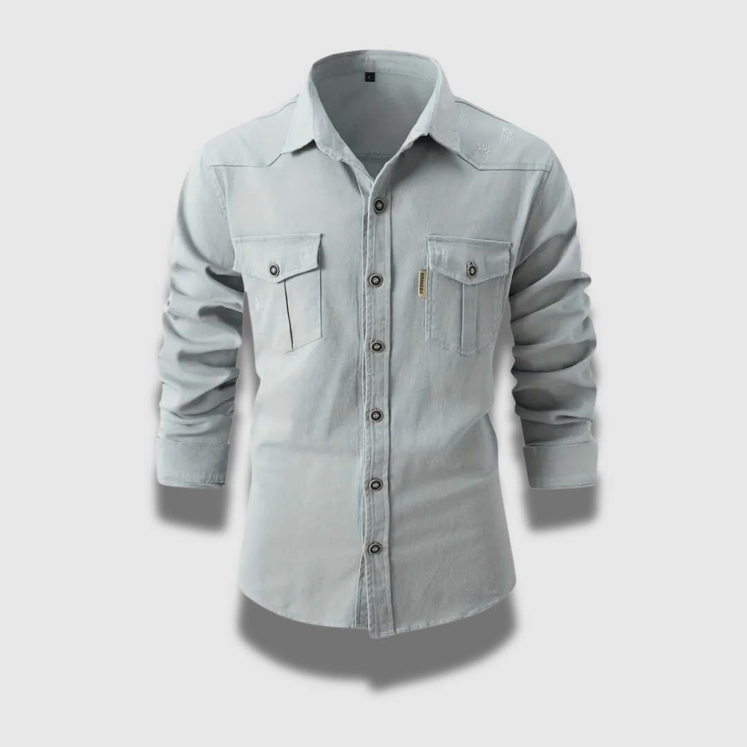Camicia da uomo elegante e casual in stile operaio