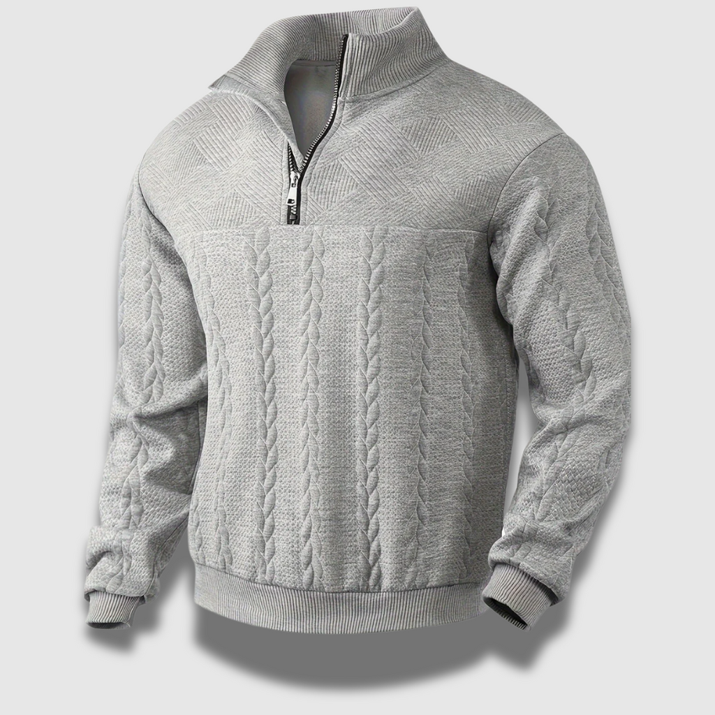 Maglione a maglia con zip Classic Premium Vintage da uomo