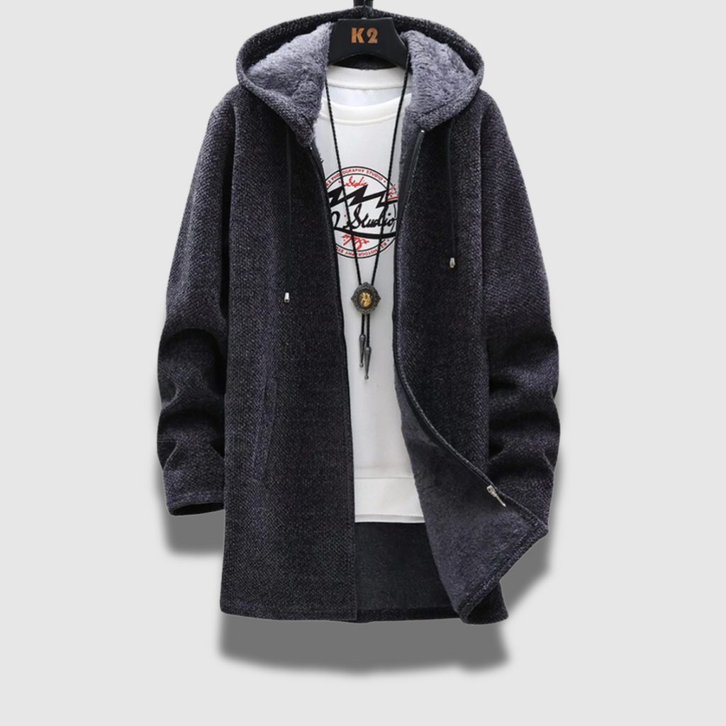 Premium herrejakke med hætte, behagelig og varm