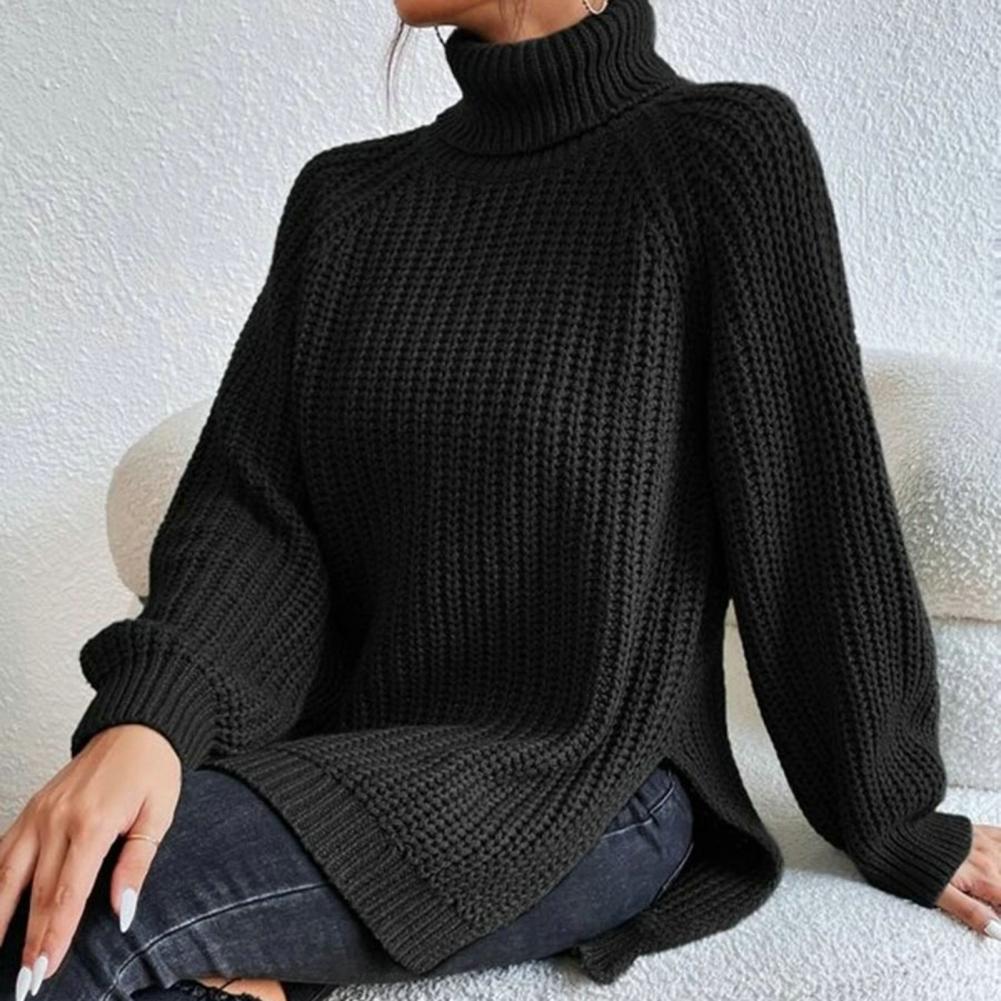 Maglione dolcevita lavorato a maglia alla moda da donna